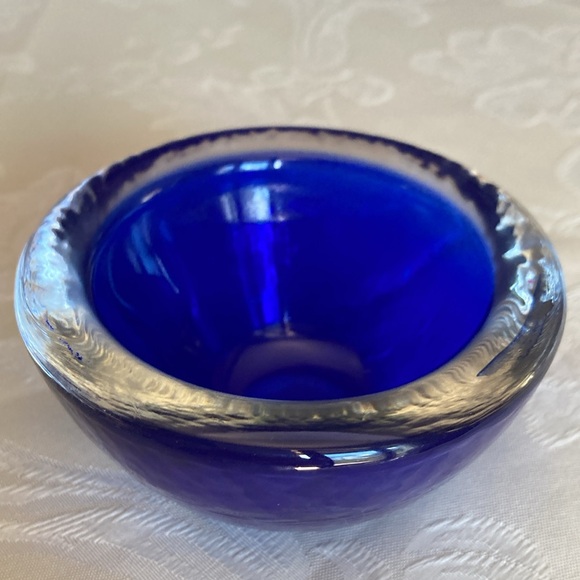 COBALT BLUE GLASS, lot of vase & 2 votive candle holders, sz in pics. $49 - Picture 11 of 13